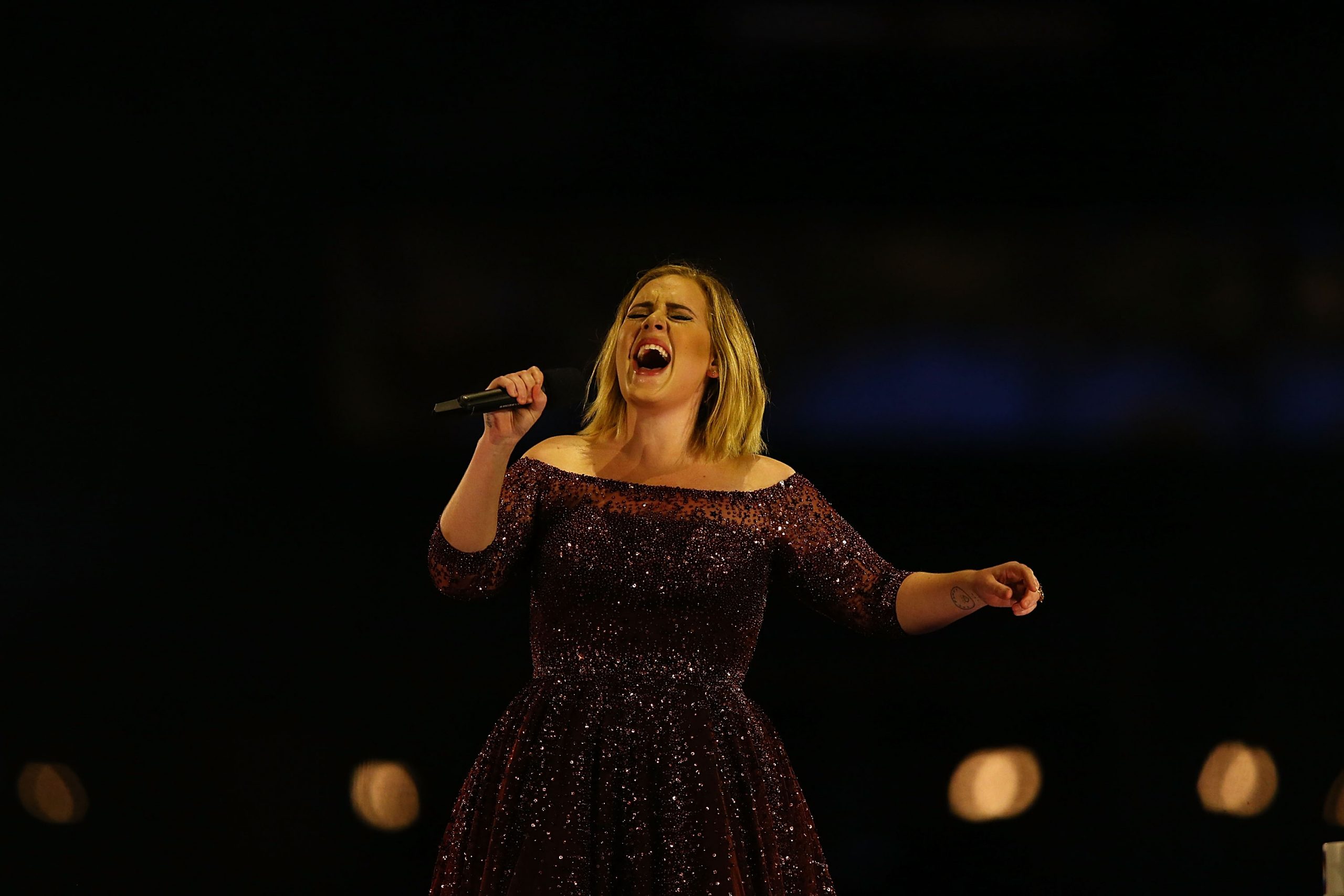 A photo of Adele performing in Perth, Australia, for representational purpose.
