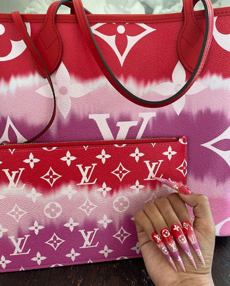Cardi B's Louis Vuitton monogram manicure is larger-than-life