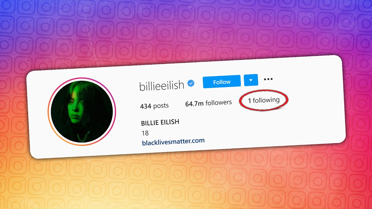 Billie EIlish has unfollowed everyone on Instagram