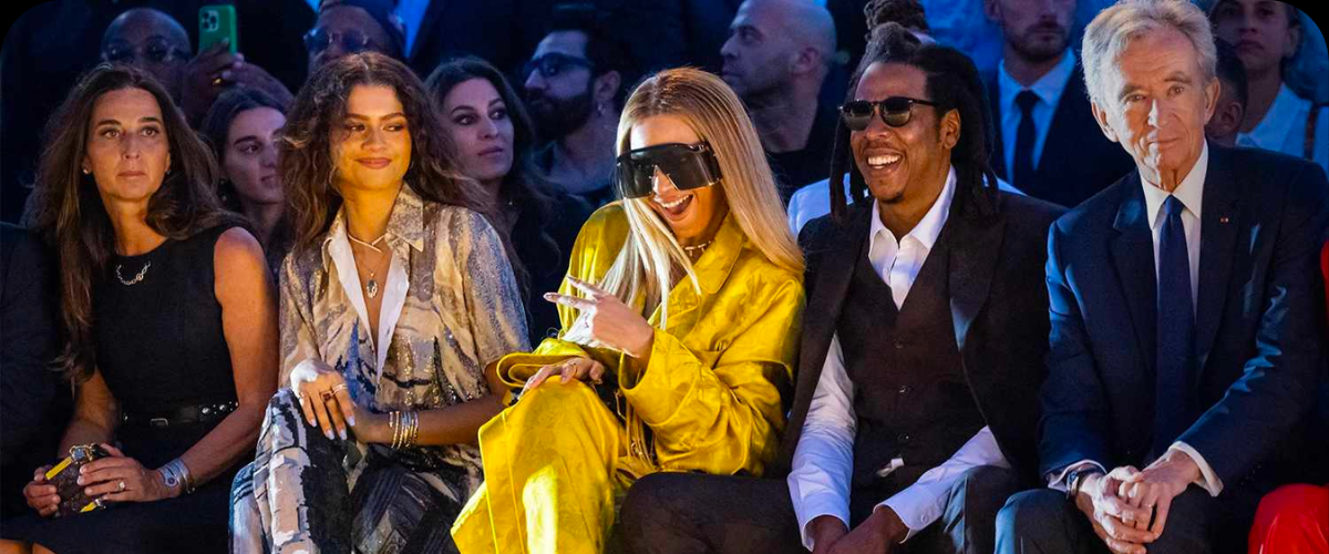 Rihanna and A$AP Rocky Attends Pharrell Lois Vuitton Show, Jay-Z