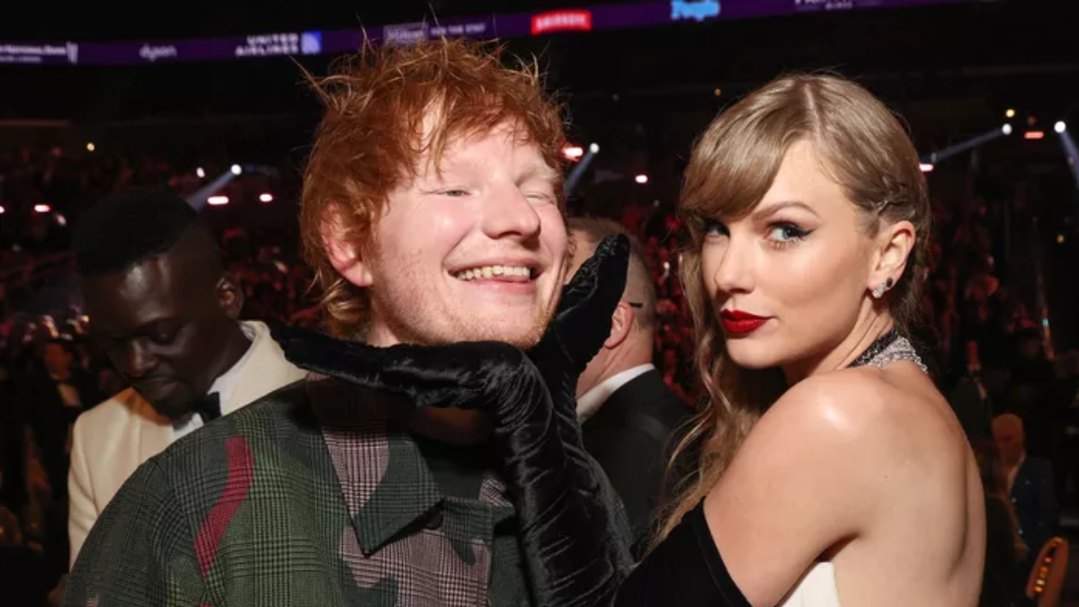 Taylor Swift Playfully Messes Up Ed Sheeran's Hair at The 2024 Grammys