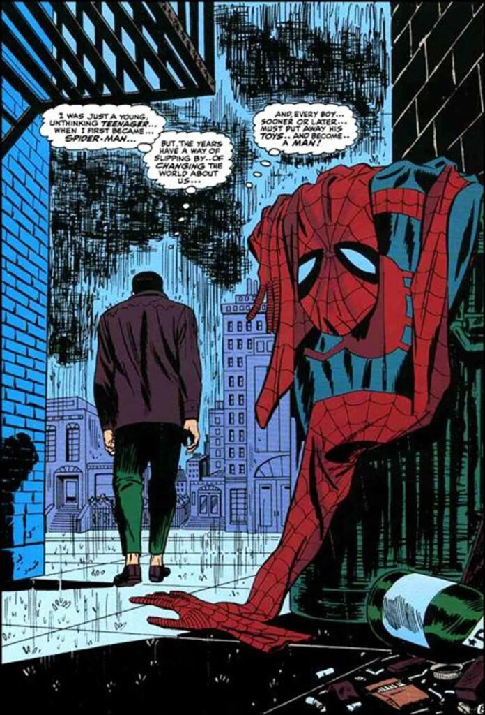 Amazing Spider-Man #50 – ‘Spider-Man No More!’ comic book splash page