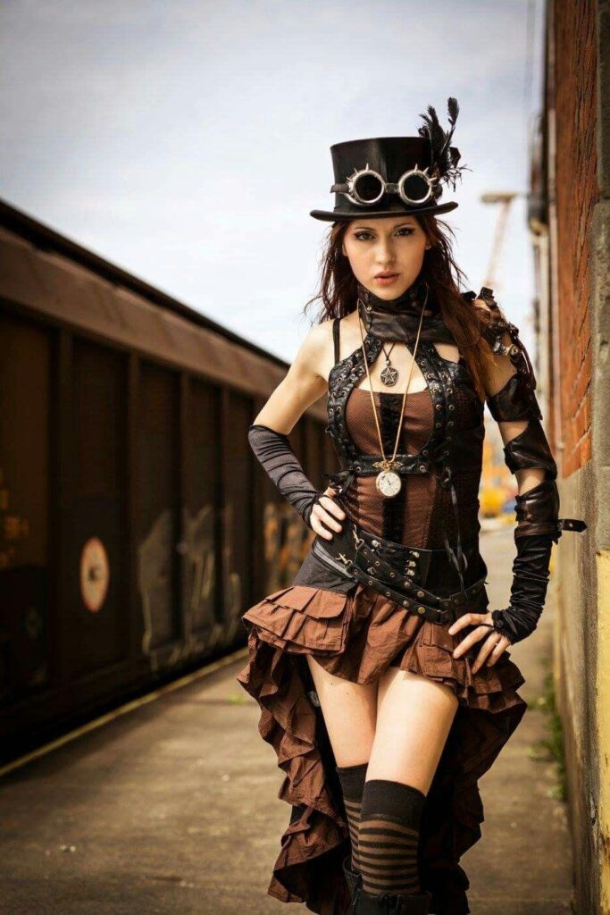 Steampunk cosplayer